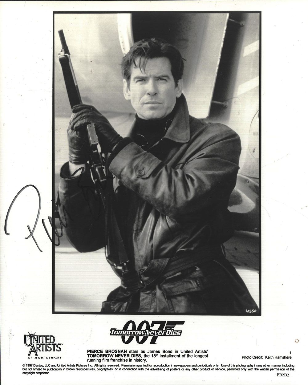 Lot 159: Pierce Brosnan signed James Bond Tomorrow Never Dies...