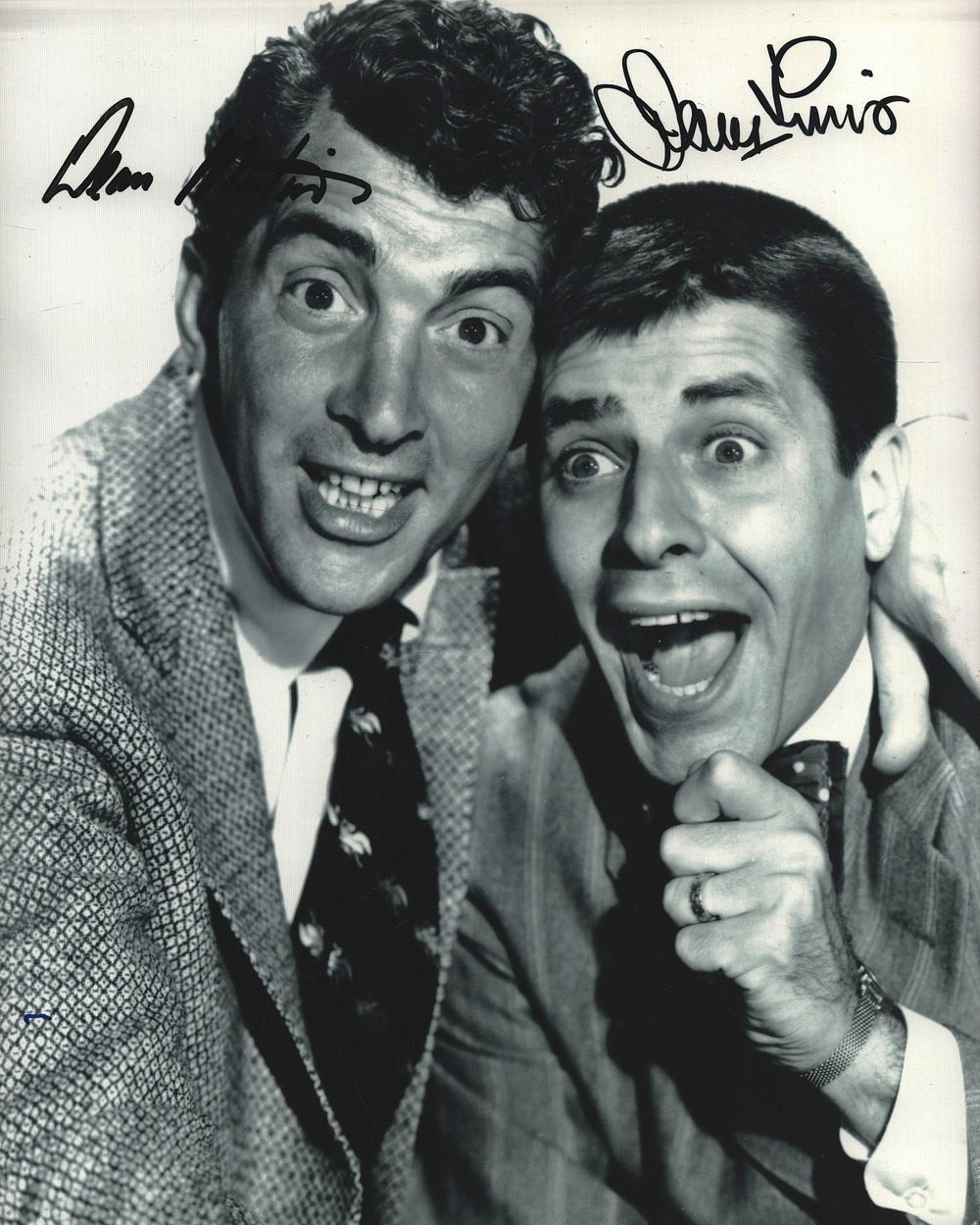 Lot 162: Dean Martin and Jerry Lewis signed 10x8inch black...
