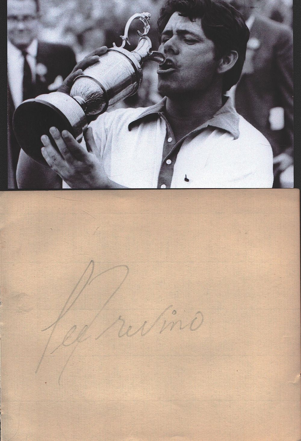 Lot 248: Golf Lee Trevino signed 6x5inch album page with...