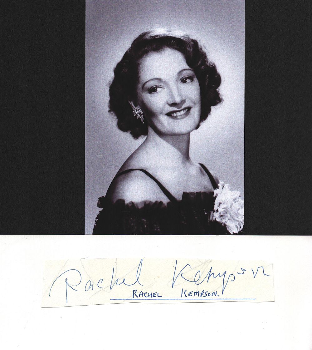 Lot 258: Rachel Kempson signed cut album page affixed to...