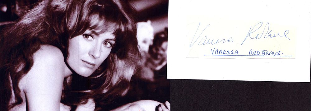 Lot 278: Vanessa Redgrave signed 5x3inch white card with black...