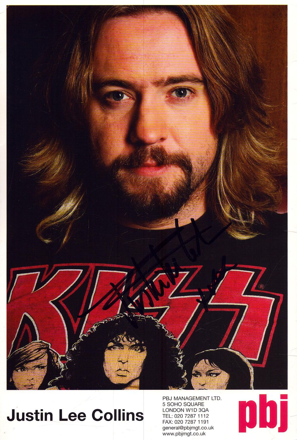 Lot 288: Justin Lee Collins signed 8x6inch colour promo photo.