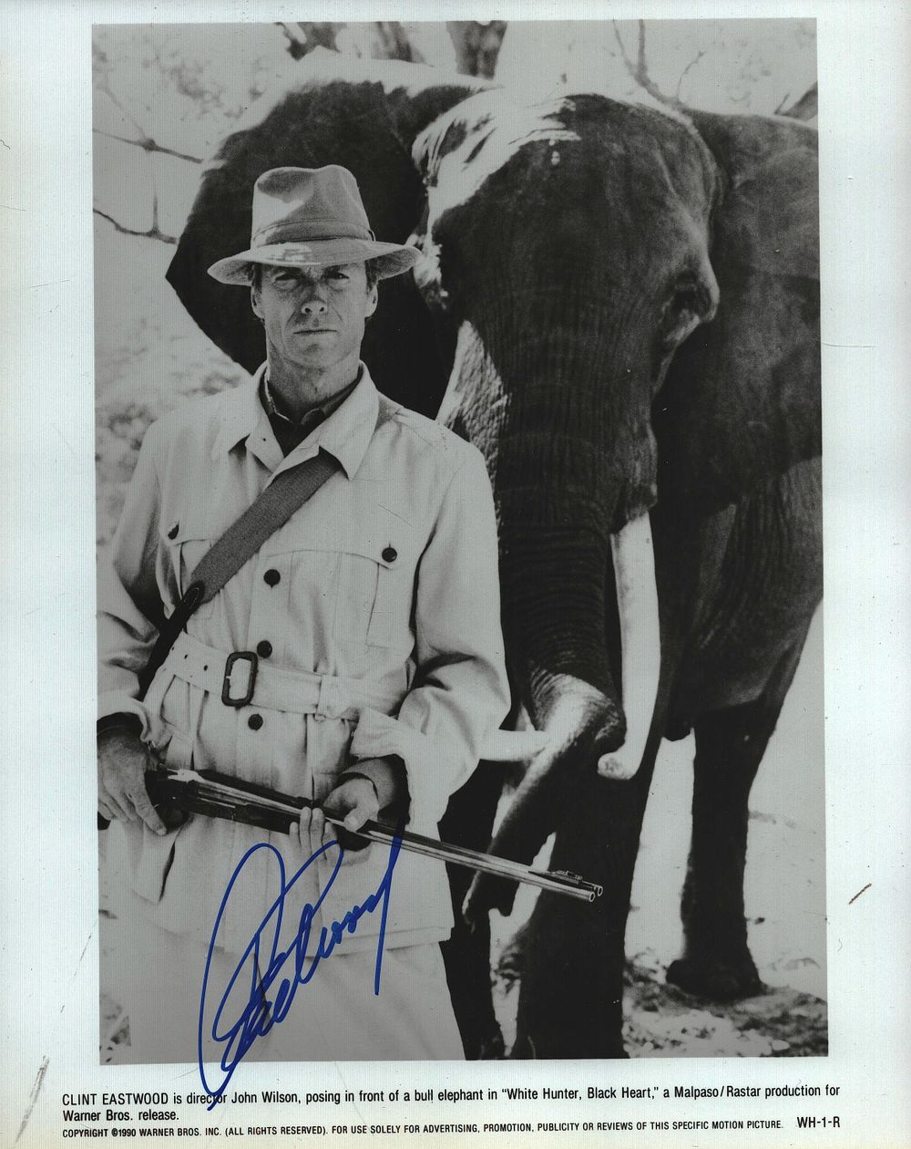 Lot 313: Clint Eastwood signed 10x8inch "White Hunter" black and...