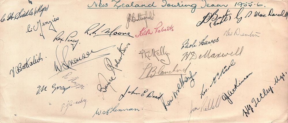 Lot 320: New Zealand All Blacks 1955 Touring Team 11x5inch...