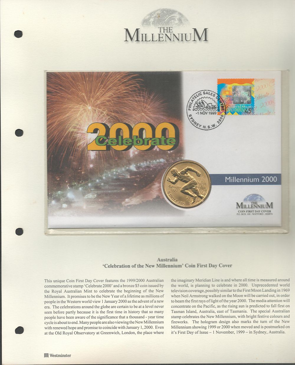 Lot 488: Celebration of the New Millennium coin FDC. Sydney...