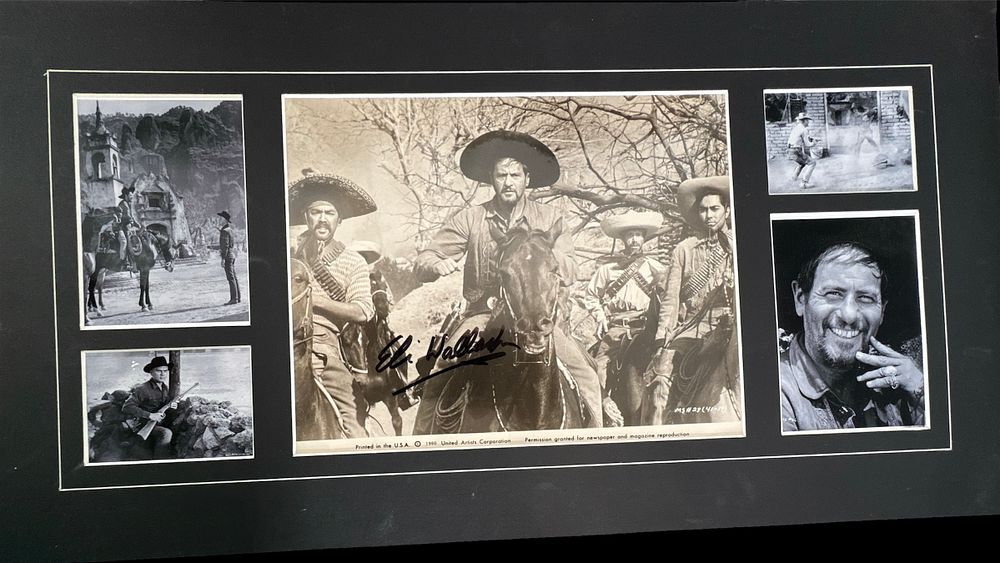 Lot 516: Eli Wallach signed black and white photo montage...