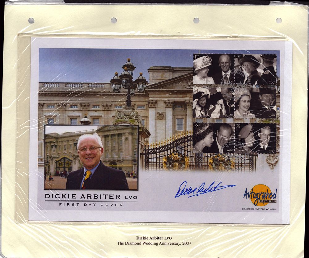 Lot 525: Dickie Arbiter LVO signed FDC The Diamond Wedding...