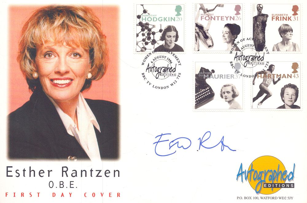 Lot 571: Esther Rantzen signed Autographed FDC, stamped Aug 1996.