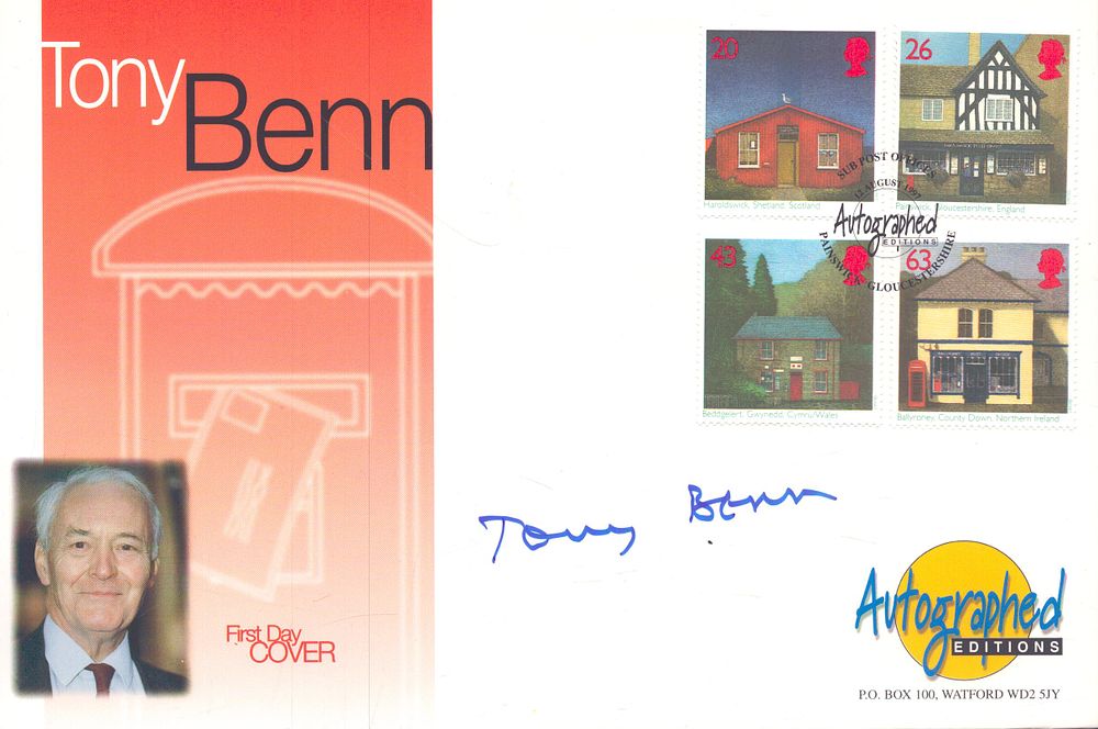 Lot 577: Tony Benn signed Autographed FDC, stamped Aug 1997.