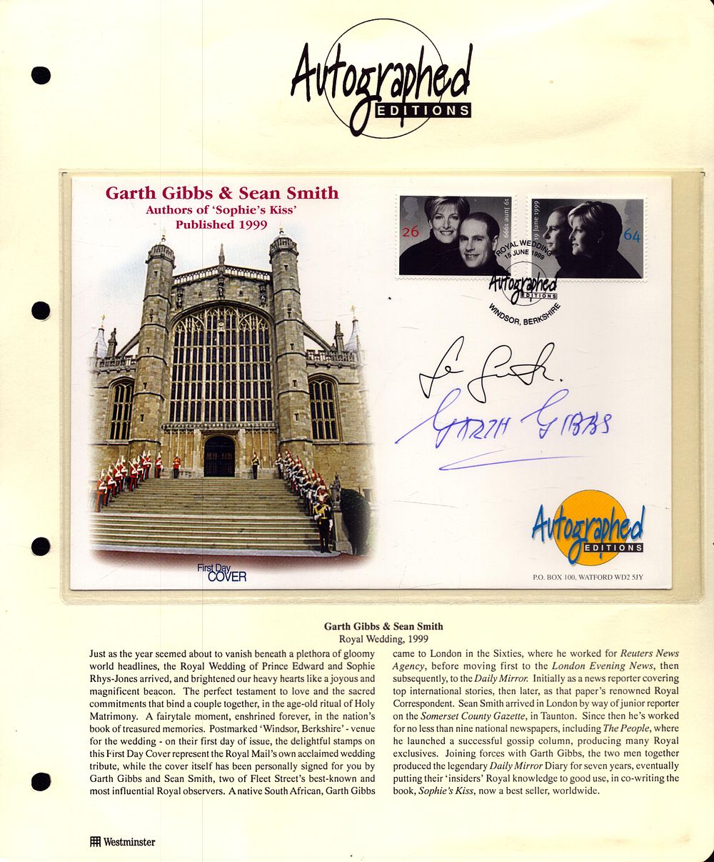 Lot 594: Garth Gibbs and Sean Smith signed Autographed FDC,...