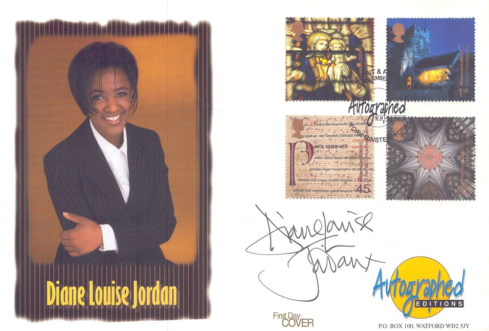 Lot 599: Diane Louise Jordan signed Autographed FDC, stamped Nov...