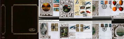 Benham FDC collection in red velvet folder, Fruit and Veg, 160th Anniversary of the S.S. Great 