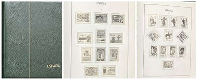 Green Empty Stamp Album Country Spain Years 1975 - 1984 Approx. Size. 12 x 10 Inch. Est &pound;