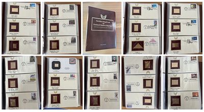 48 United States Golden Replicas of United States Stamps, Proof Replicas gleaming surface of 