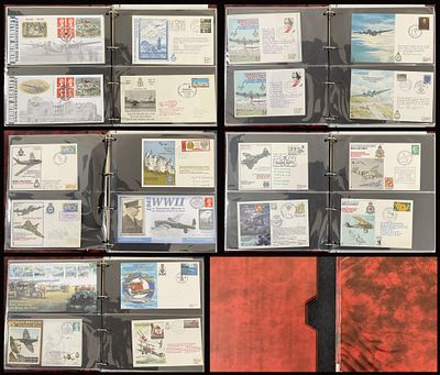 WW2 RAF Collection of 52 Unsigned FDC's Fantastic Stamps and Postmarks within this lot. Housed 