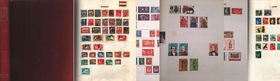 Stamp collection in a collectors album, Stamps from all around the World most are used or post 