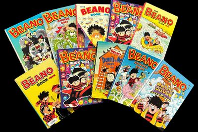 Beano hardback annual collection. 10 in collection, Beano Dennis the Menace 1994, Beano 2002 