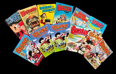 Comic hardback book Annual collection. 12 in collection, Warlord 1979, Dennis the Menace and 