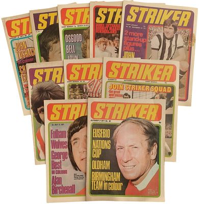 Striker Football magazines collection. 10 football magazines all from 1971. UNSIGNED.