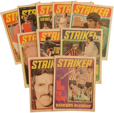 Striker Football magazines collection. 10 football magazines all from 1971. UNSIGNED.