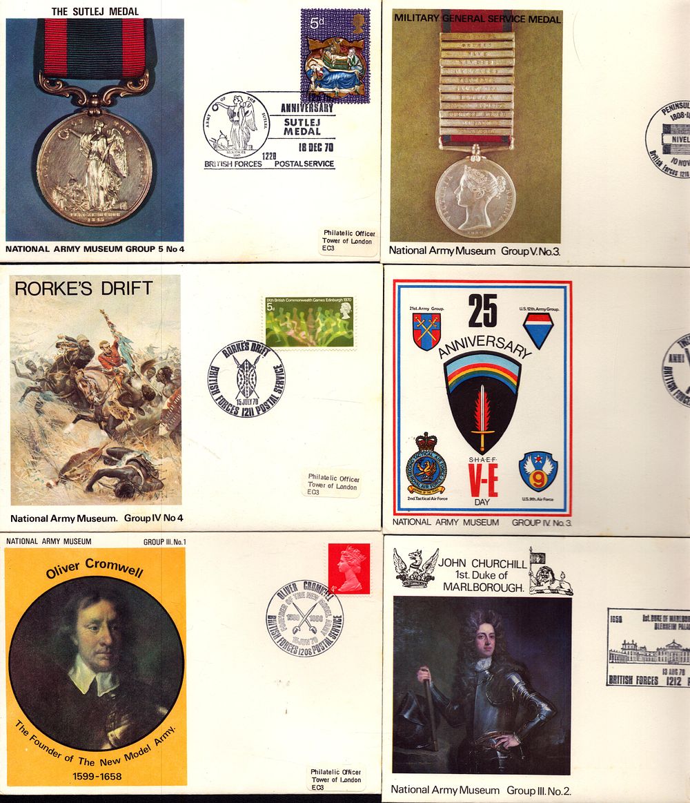Lot 158: Military unsigned FDC collection. The Queens Regiment 1970,...