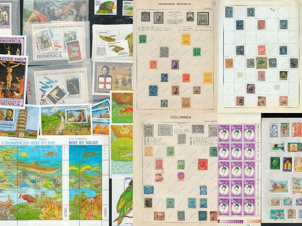 Lot 223: Stamp Collection includes, Album Pages with Mint &...