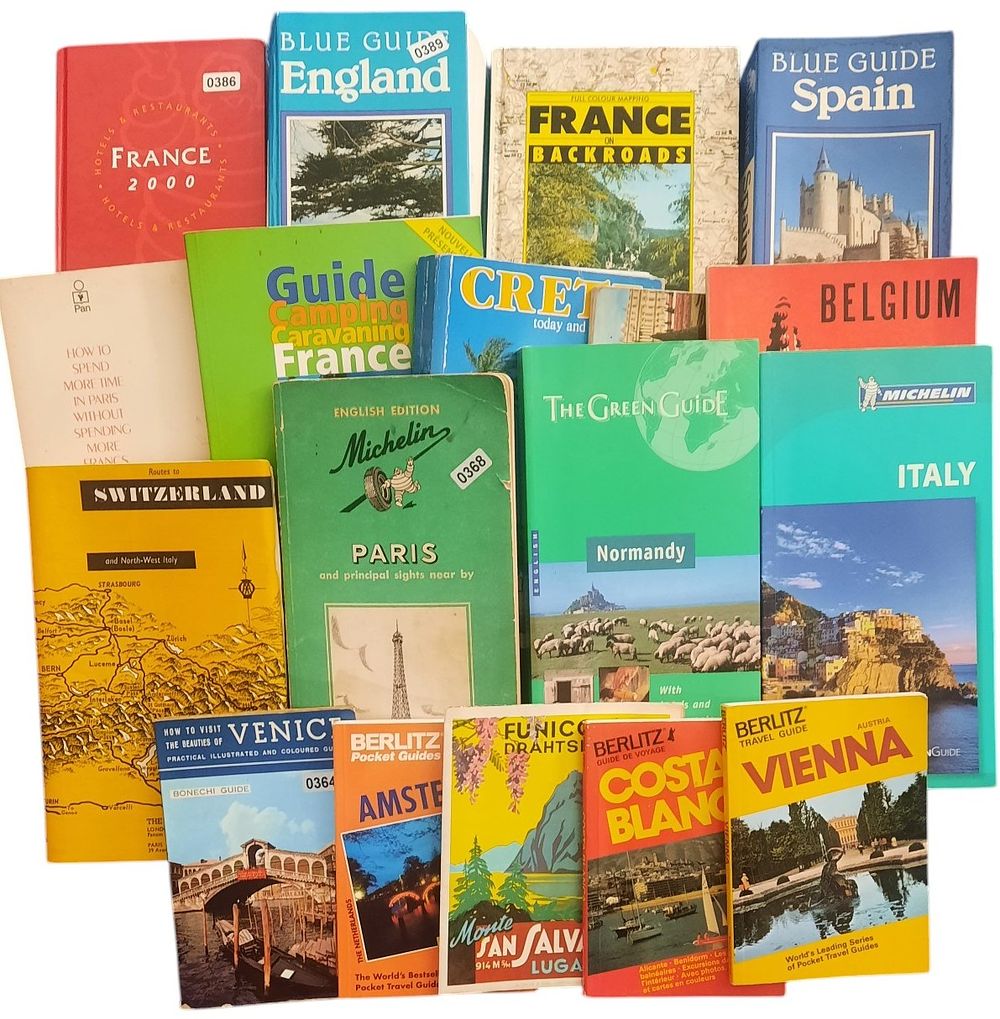 Lot 240: Travel Guide Collection, 18 European travel guide books...