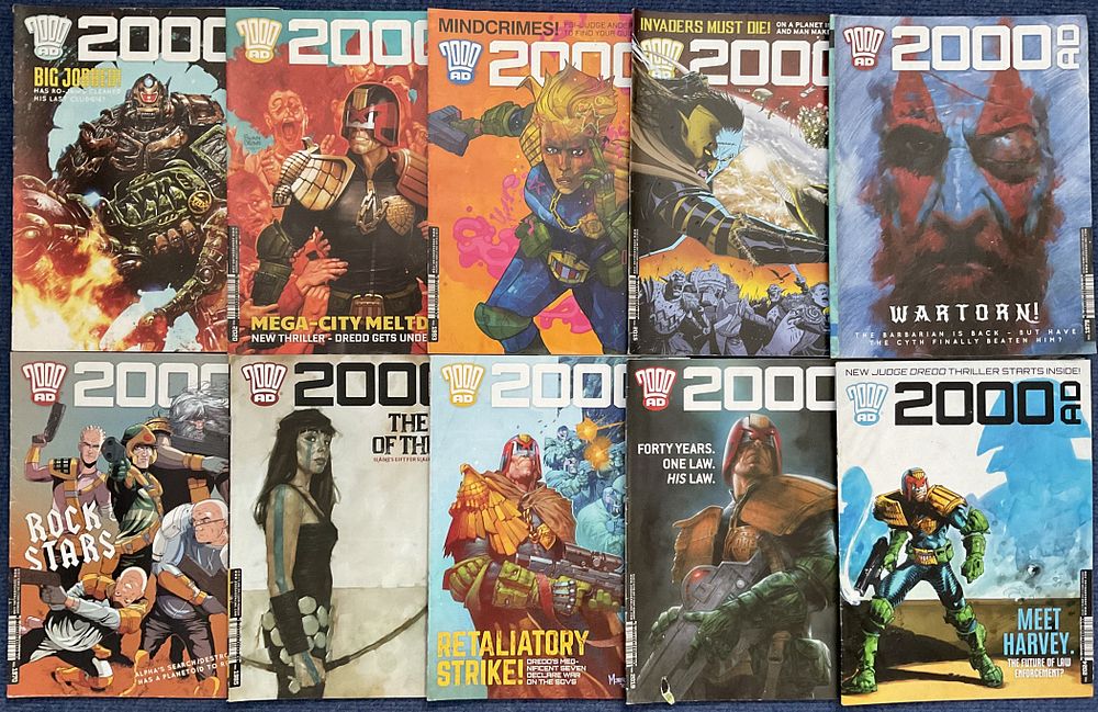 Lot 311: Collection of 10 comics 2000AD comics, Prog 1976...