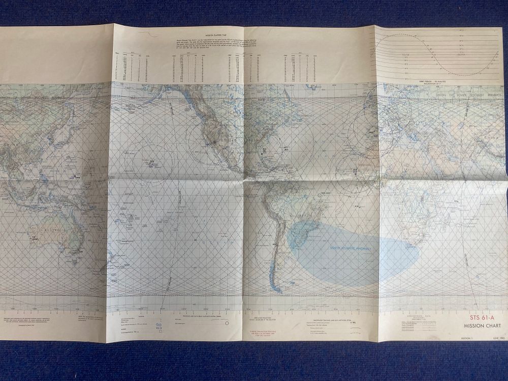 Lot 326: Challenger Orbit Map, Space Shuttle.