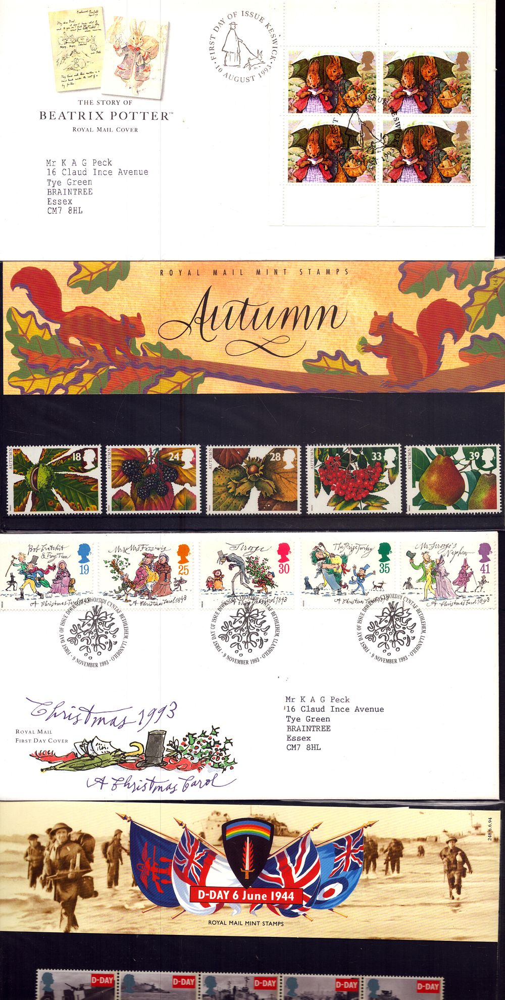 Lot 369: Royal Mail FDC, various styles such as Seasons,...