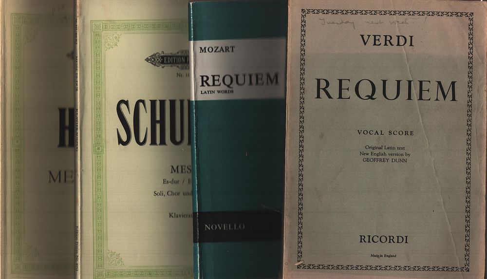 Lot 485: Music Sheet Collection 4 Books. Verdi Requiem Vocal...
