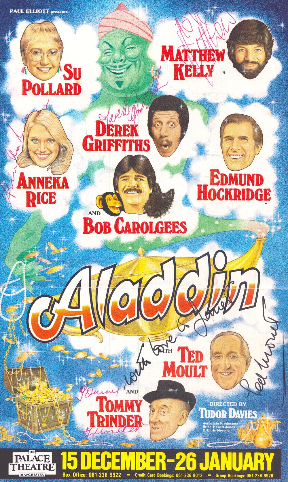Lot 151: Aladdin multi signed Theatre Flyer signatures include Mathew...