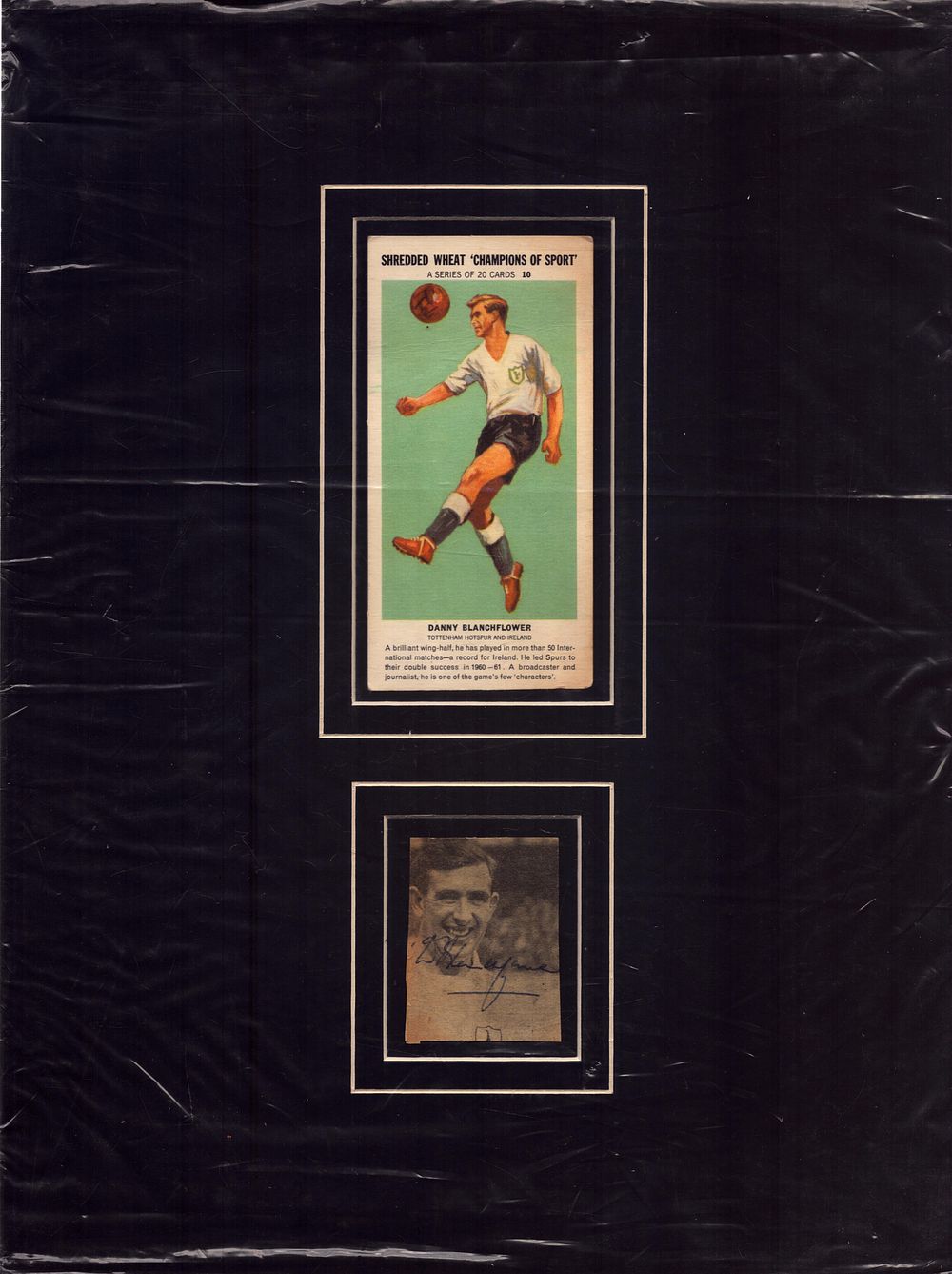 Lot 290: Danny Blanchflower signed small black and white newspaper...