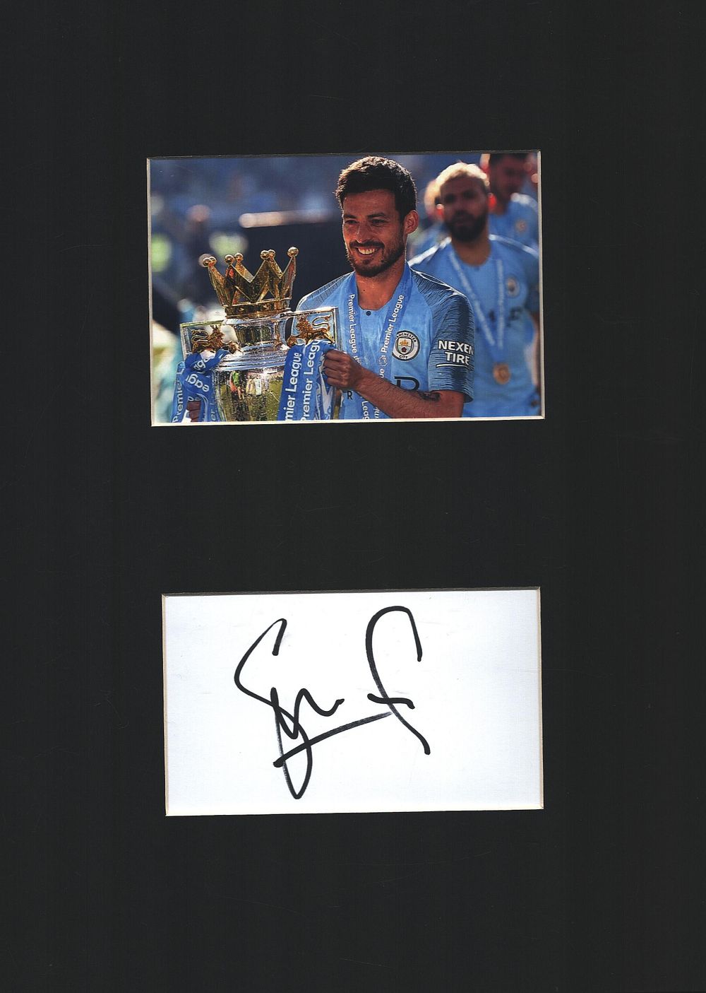 Lot 299: Football David Silva signed signature display includes colour...