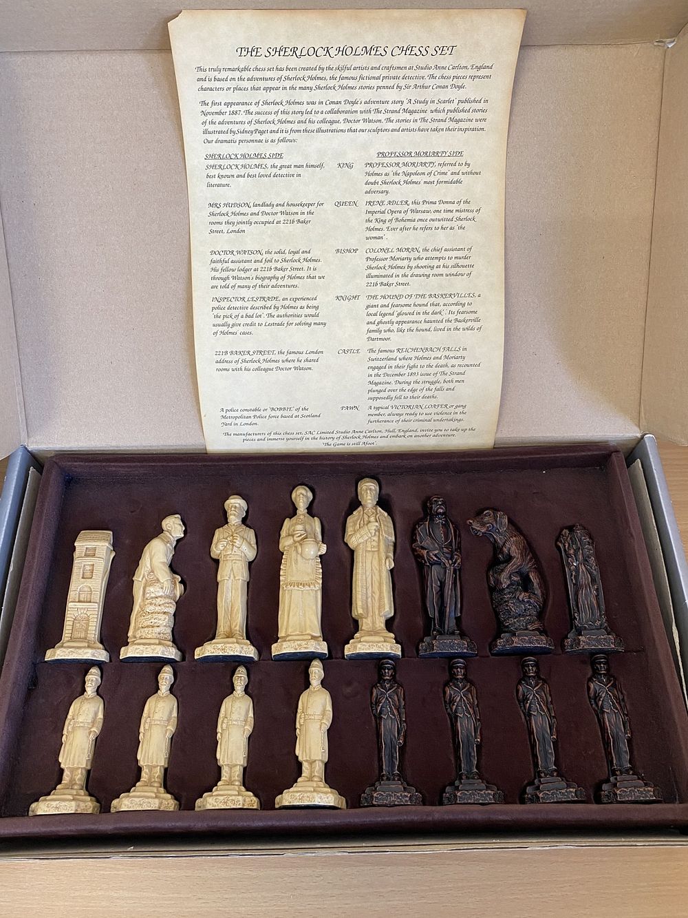 Lot 312: The Sherlock Holmes Chess Set, Hand Crafted Chess...