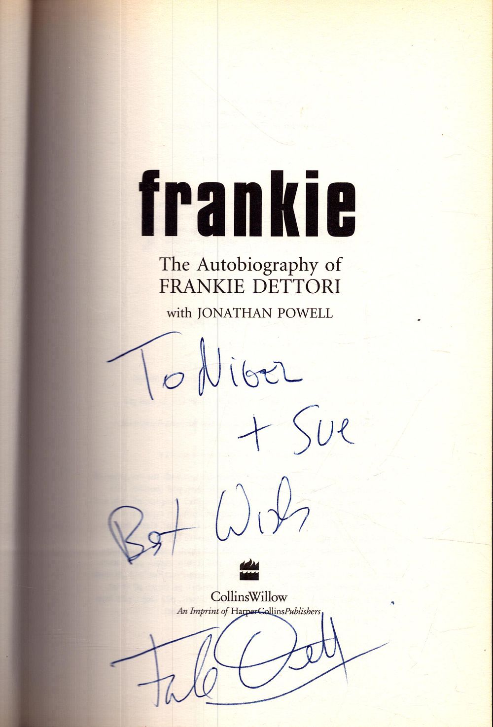 Lot 328: The AutoBiography of Frankie Dettori, signed by Frankie...