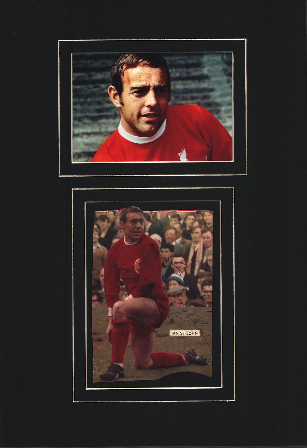 Lot 474: Football Ian St John 14x11inch mounted signature display...