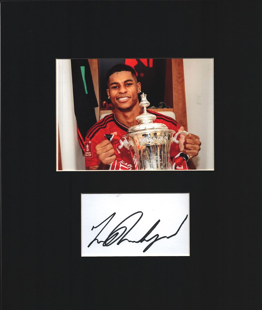 Lot 476: Football Marcus Rashford 14x12inch mounted signature piece includes...