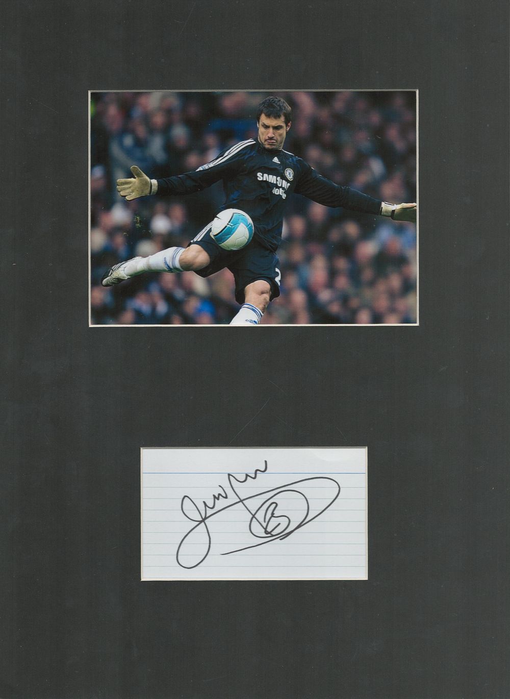 Lot 481: Football Carlo Cudicini 15x11inch mounted signature piece includes...