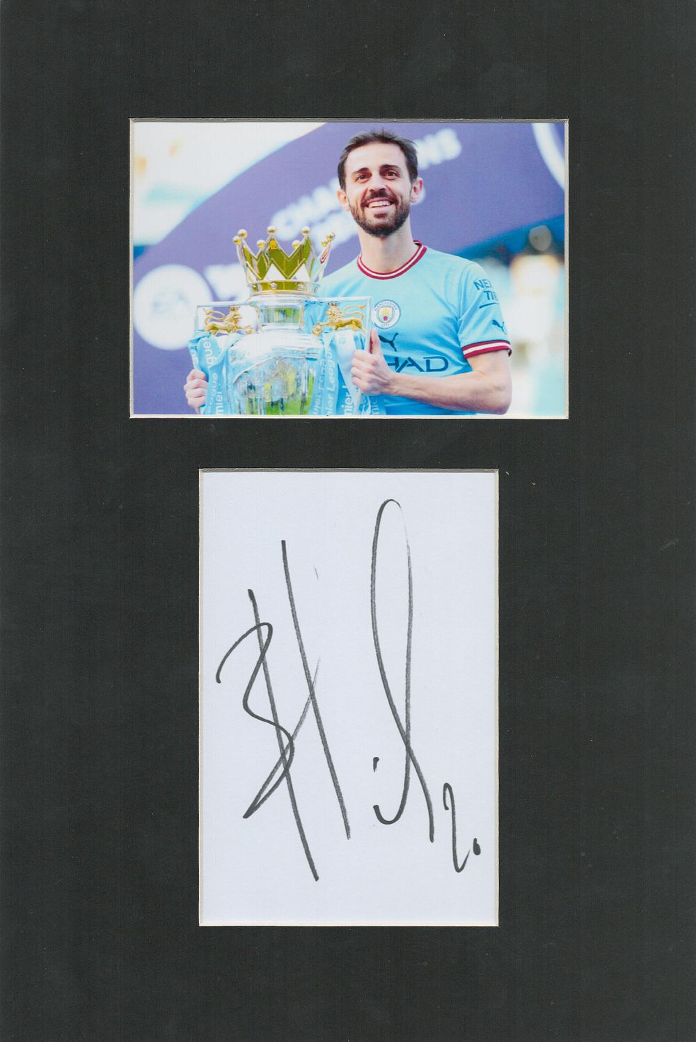 Lot 486: Football Bernardo Silva 12x8inch mounted signature display includes...