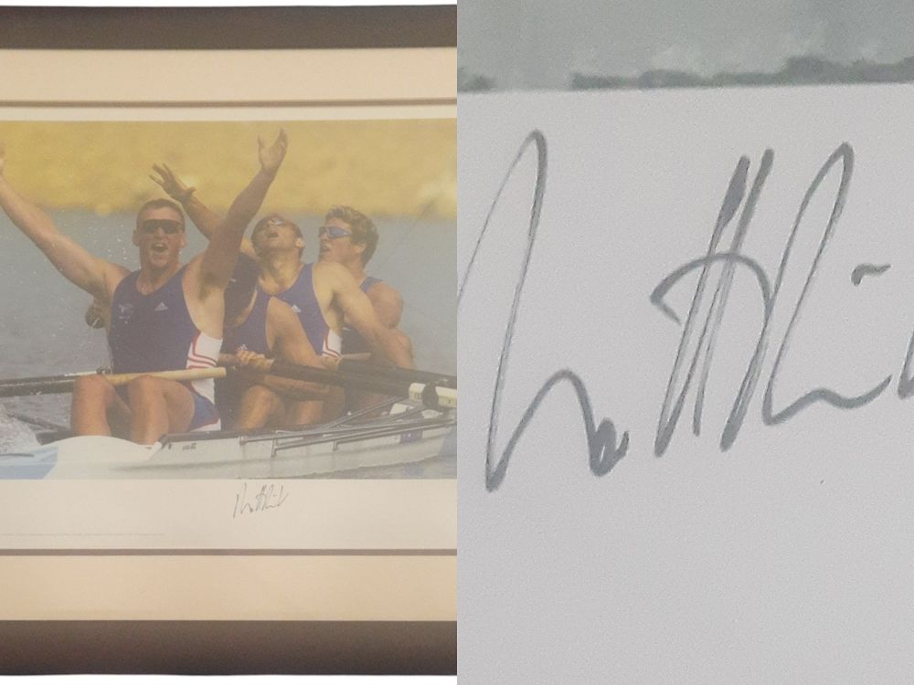 Lot 489: Matthew Pinsent signed Olympic gold big blue tube...