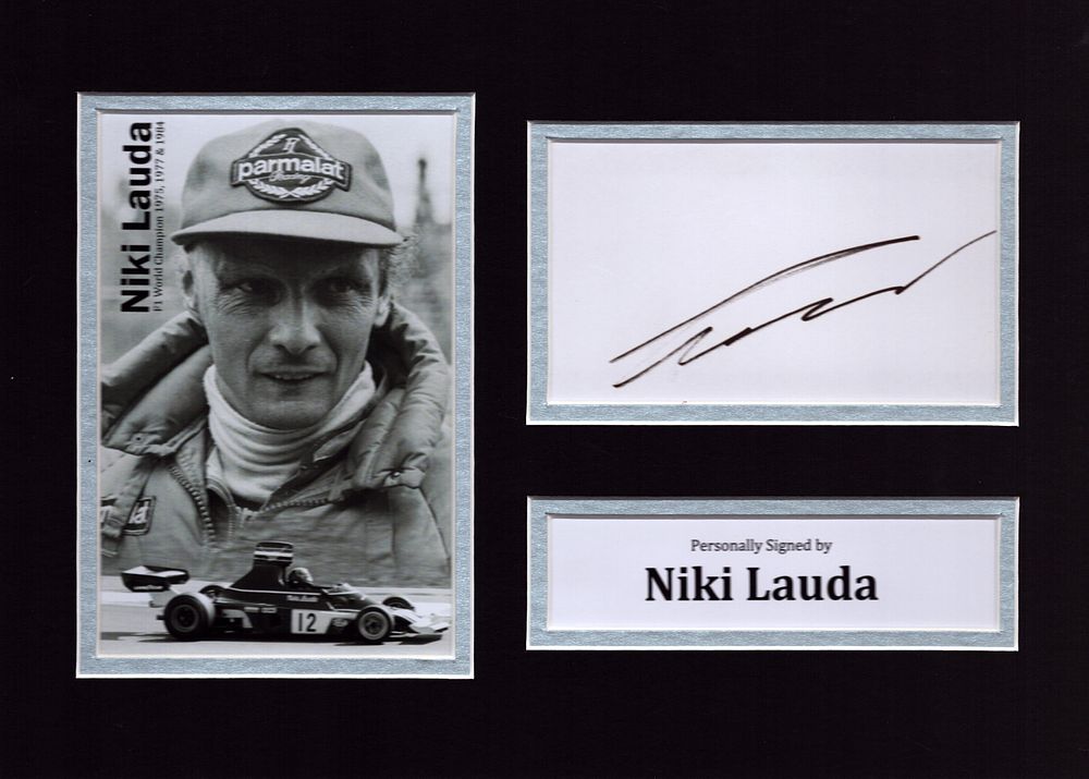 Lot 155: NIKI LAUDA (1949-2019) Formula One Legend signed card...