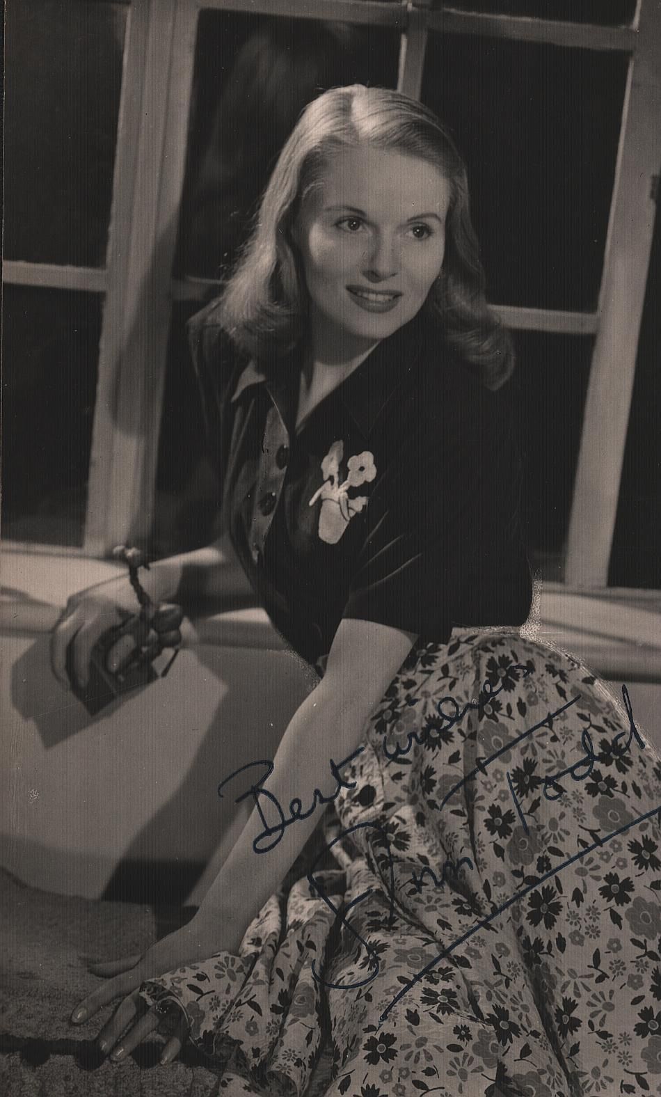 Lot 208: Ann Todd signed 5.5x3.5 inch black & white...