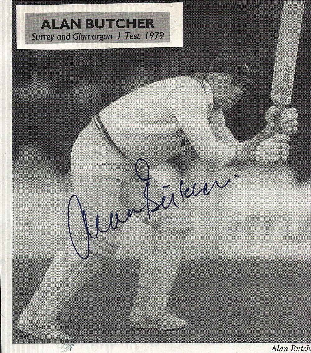 Lot 221: Alan Butcher signed 5x5 inch Approx vintage black...