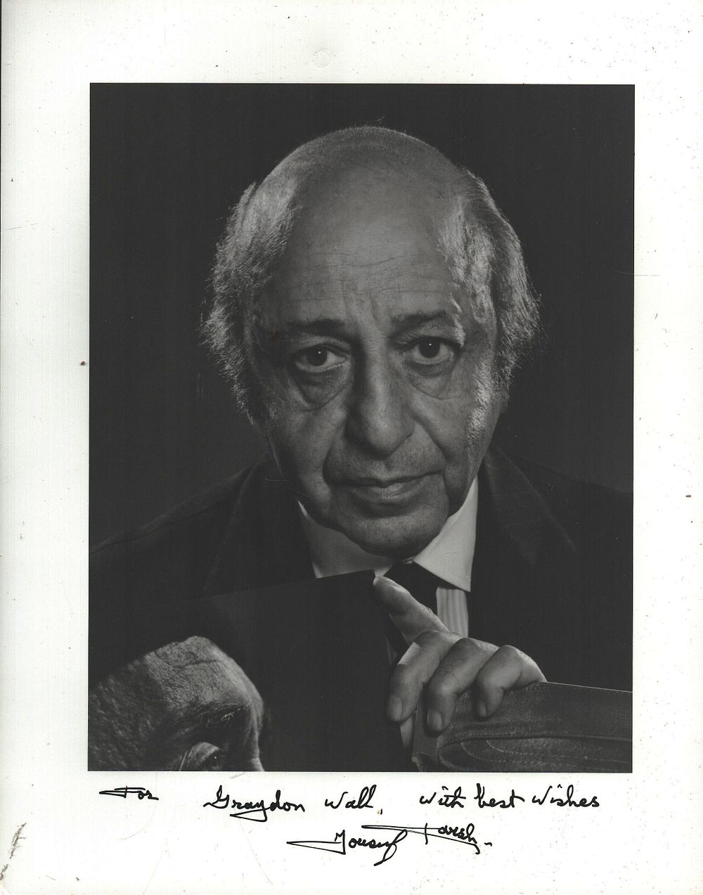 Lot 265: Yousuf Karsh signed 10x8 inch black & white...