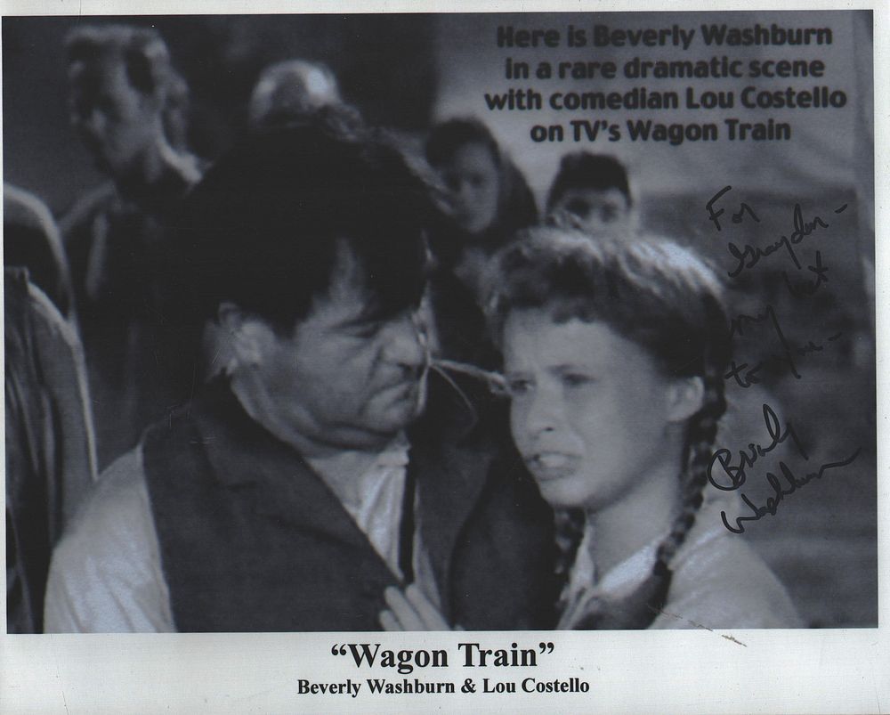 Lot 266: Beverly Washburn signed Lobby card "Wagon Train" 10x8...