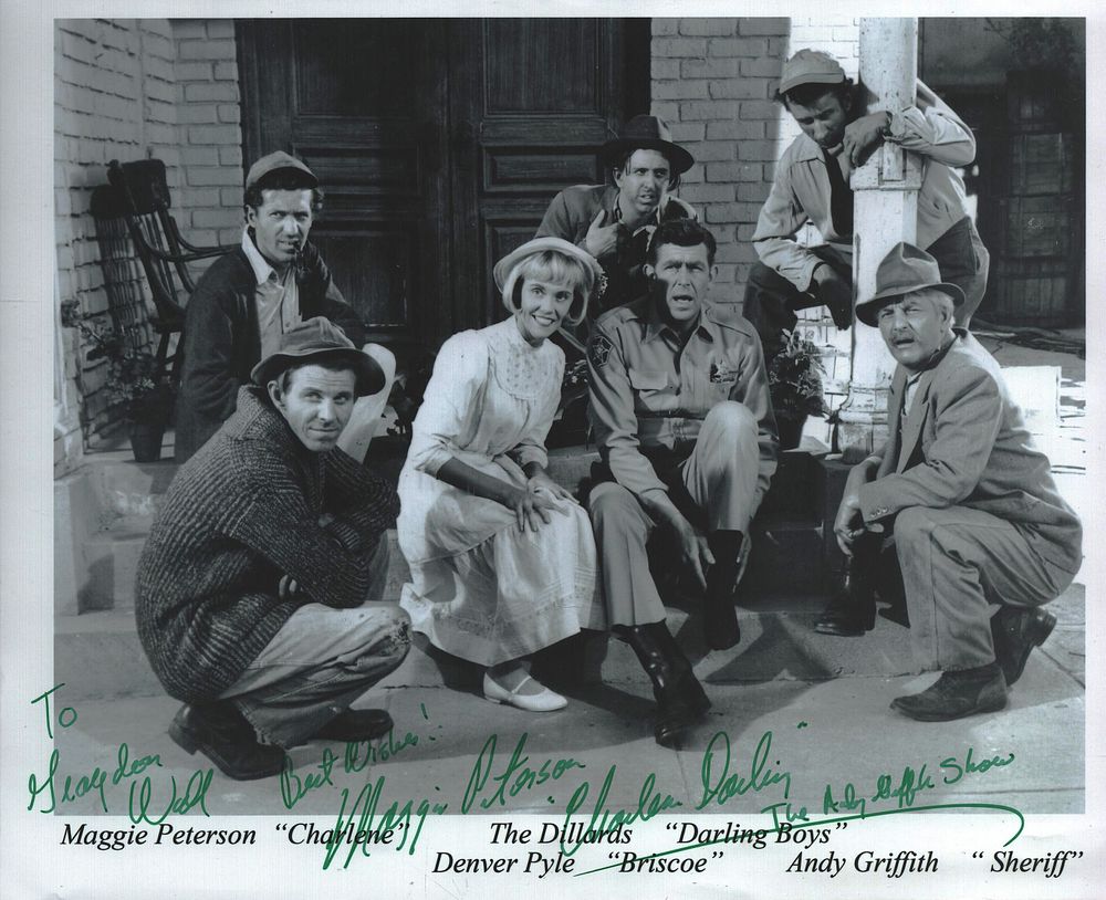 Lot 284: Maggie Peterson & Andy Griffith signed 10x8 inch...