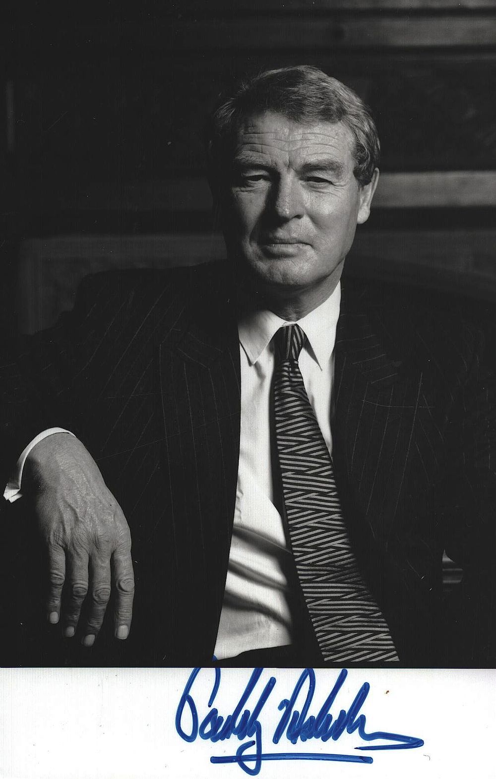 Lot 296: Paddy Ashdown signed 6x4 inch black & white...