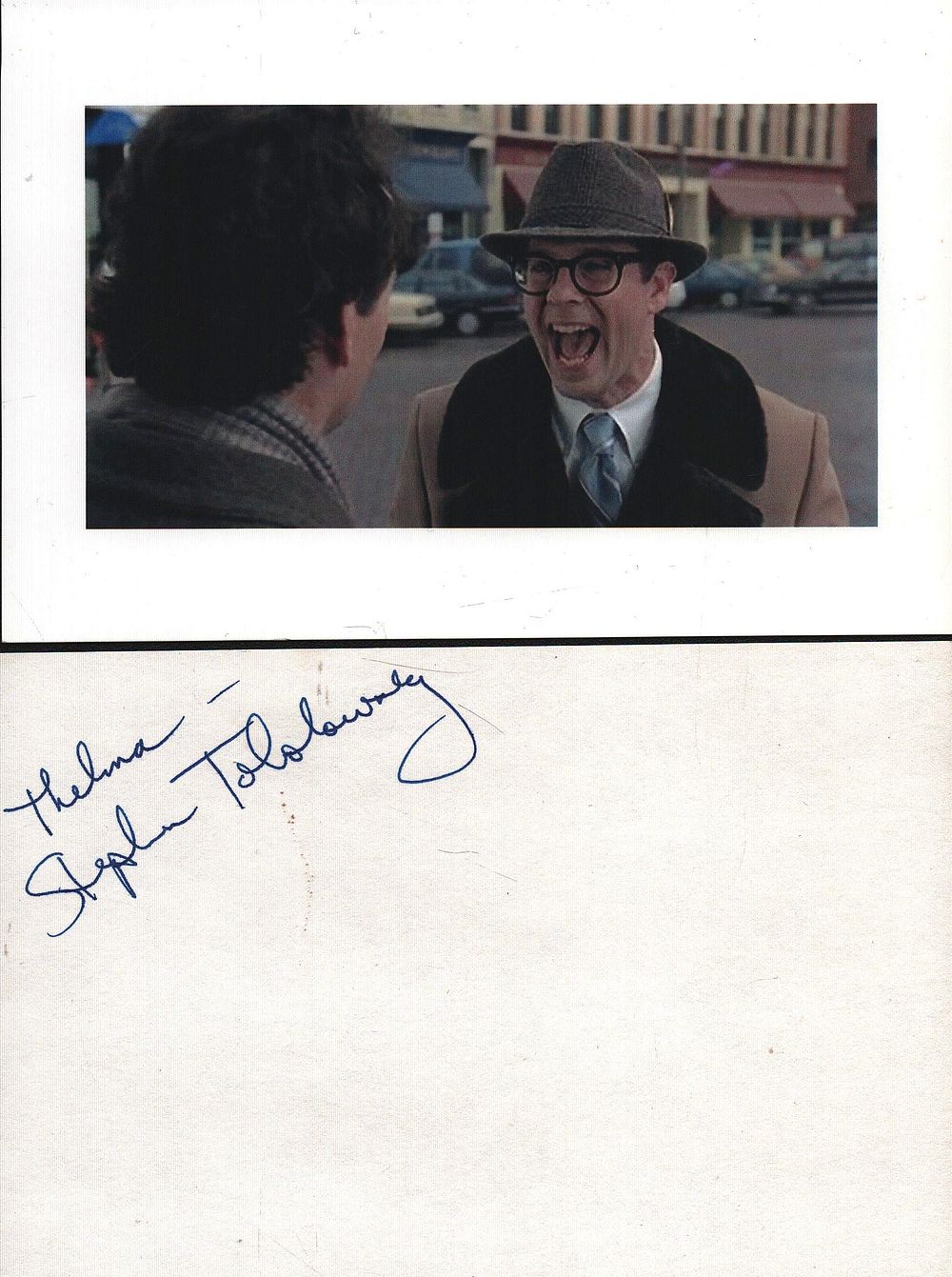 Lot 319: Stephen Tobolowsky signed 6x4 inch white card Dedicated...