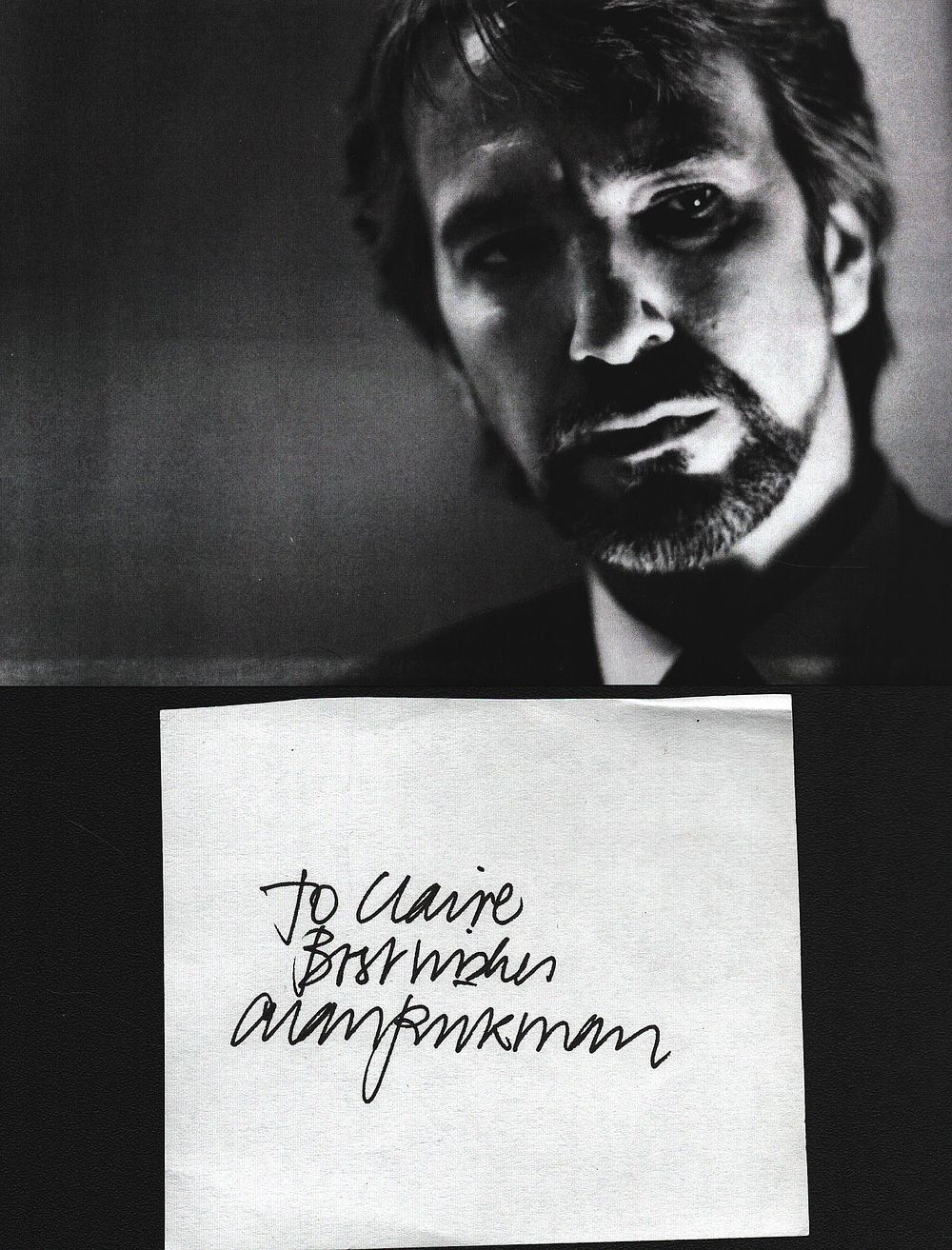 Lot 326: Alan Rickman signed signature piece 3.5x3 inch Approx...